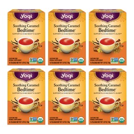 Yogi Tea Soothing Caramel Bedtime Tea - 16 Tea Bags per Pack (6 Packs) - Calming Sleep Tea - Supports Good Sleep - Includes Chamomile Flower, Rooibos Leaf, Roasted Chicory Root & More
