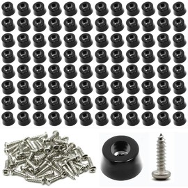 120 PCS Rubber Feet for Cutting Board, 0.59’’ x 0.31’’– PVC Cutting Board Feet Non Slip with 304 Rust-Proof Stainless Steel Screws & Washers- Ideal for Kitchen Appliances & Multiple Furniture (120)
