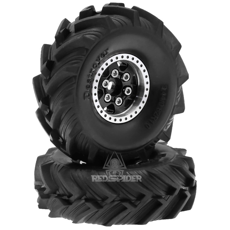 REDSPIDER 1.0 Beadlock Wheels and MUD Tires Set for 1/24