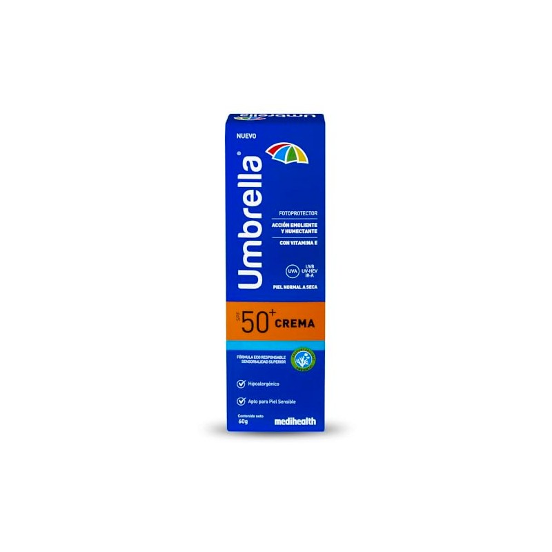 Umbrella Crema Spf Filtro Facial Protector Solar Óxido Zinc Piel