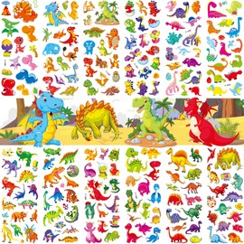 PHOGARY 36 Blätter (550+) Dino Aufkleber 3D Dinosaurier Sticker für Kinder & Kleinkinder, Lustige Sticker für Mädchen Junge Weihnachten Kindertag Geschenke Geburtstagsgeschenk