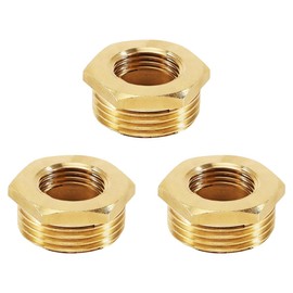 3 Pack Brass Reducers 3/4" to 1/2" Adapter Male to Female Reducers Male/Female for Water and Gas Fittings