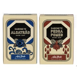 Ach Brito Set of 2 Skin Treatment Soaps | Soap | Tar 90g | Pumice Stone 90g