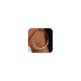 Gold Huggie Hoop Earrings for Women Beaded Chunky Exaggerated Big Hoops Earrings Thick Large Hoop Earring Jewelry Gift