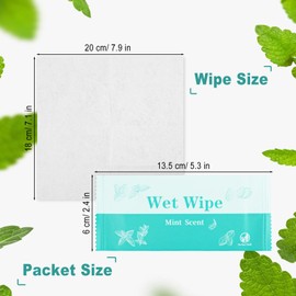 Hipruict Individual Hand Wipes, 50 Pcs Wet Wipes Individually Wrapped, Wet Napkins Travel Size for Wedding, Barbecue, Restaurant, Mint Scent