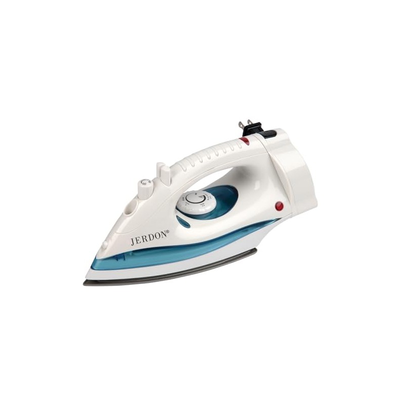 Jerdon Hotel Iron with Retractable Cord - Mid-Size, White Clothing