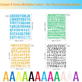 8 Sheets Letter Stickers, 1008 Alphabet Stickers,1 inch Vinyl Self-Adhesive Sticker Letters, Black Alphabets ABC Stickers, for DIY Mailbox House Numbers, Embellishments & Decorations Multicolor