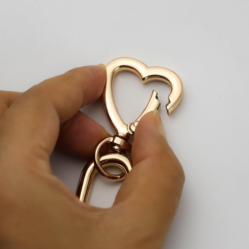 [FUSSED] 2pcs Heart Swivel Spring Clasp Carabiner Buckle Metal Spring