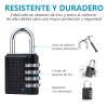 BSOON Candado De Combinación De 3 Piezas Con Seguridad De