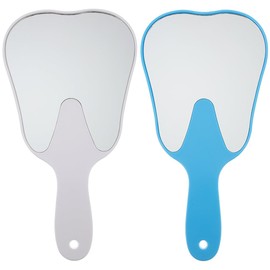 Healeved Espejos Dentales De Mano En Forma De Diente 2 Piezas Espejos Clínicos Portátiles para Inspección Oral con Diseño Creativo 9.84X5.31 Pulgadas