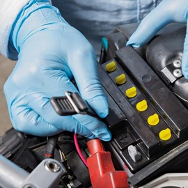 FRANZ MENSCH Hygonorm Safe Fit Nitrile Gloves, Powder-Free, Cardboard, White, 9/L, 24 cm, Dispenser Box (Pack of 200) Pack of 10/XL 24 cm Blue Dispenser Box (Pack of 100)