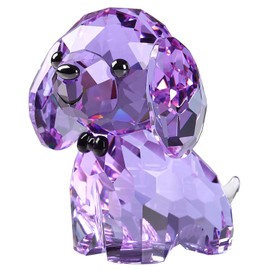 DOJOZ Crystal Puppy Cute Dog Lovely Desktop Statue Small Ornaments Home Decoration (Purple)