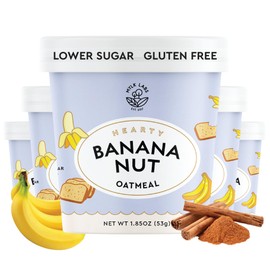 Mylk Labs Banana Nut Protein Oatmeal Cups, Whole Grain, Low Sugar, High Fiber Breakfast with Superfoods, Quick & Easy, On the Go, Instant Oatmeal, Rolled Oats, Gluten Free, Vegan, Nut Free, 6 Pack