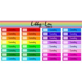 Counseling Appointment Rainbow Label Planner Sticker | Libby and Lou Sticker Co