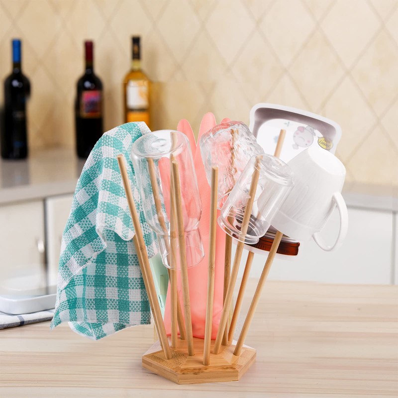 Elsjoy Set of 2 Plastic Bag and Bottle Drying Racks,