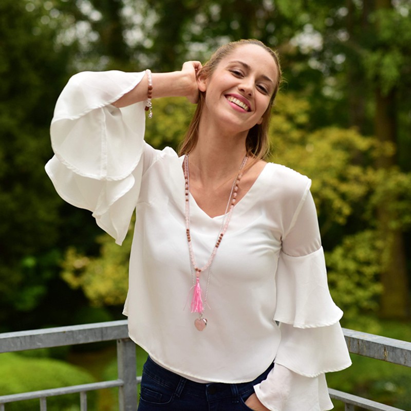 Mala Gemstone Necklace Rock Crystal (Clarity)