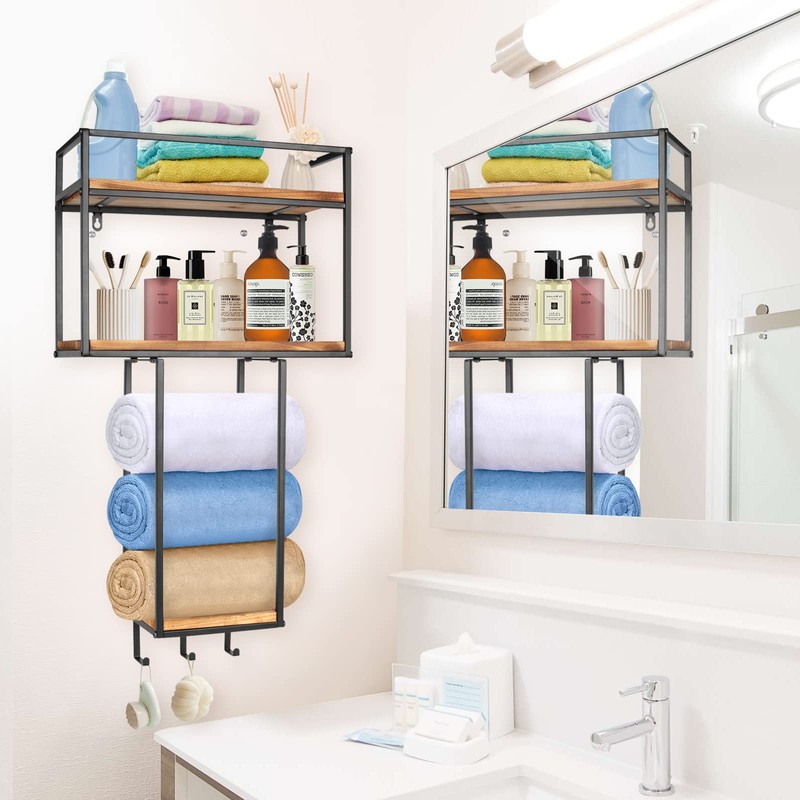 MOUGIGI Towel Rack Wall Mounted - Space-Saving Design for Small