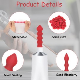 Caulk Caps, 10 Pcs Red Caulk Saving Cap, Caulking Saver Cover, Finishing Tool Tube Sealer Caps, Open Caulking Tips for Sealing and Preserving, Universal Fit Silicone Saver with Storage Box