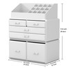 READAEER Makeup Organizer 3 Pieces Cosmetic Storage Case with 6