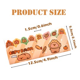 Capybara Sticky Tabs, 360 Pcs (3 Packs in 3 Designs, 8 Pads per Design, 15 Sheets per Pad), Cute Kawaii Sticky Notes for Journaling, Office, School, Planner, Memo, to-Do Lists