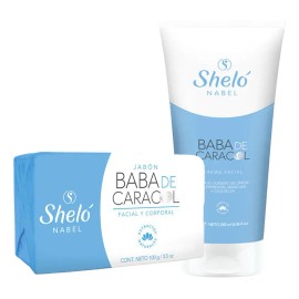Sheló Nabel Crema Jabón Facial Baba de Caracol Pack 2 Antimanchas Día/Noche Piel Mixta