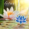 OHAYOO Opal Lotus Necklace Women's 925 Sterling Silver Lotus Pendant