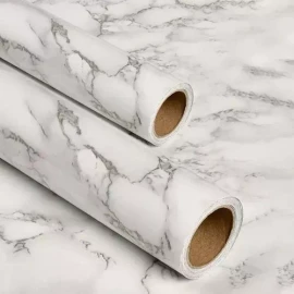 Mexgogo Papel Tapiz Para Pared Autoadhesivo Marmol 3d Blanco Cocina