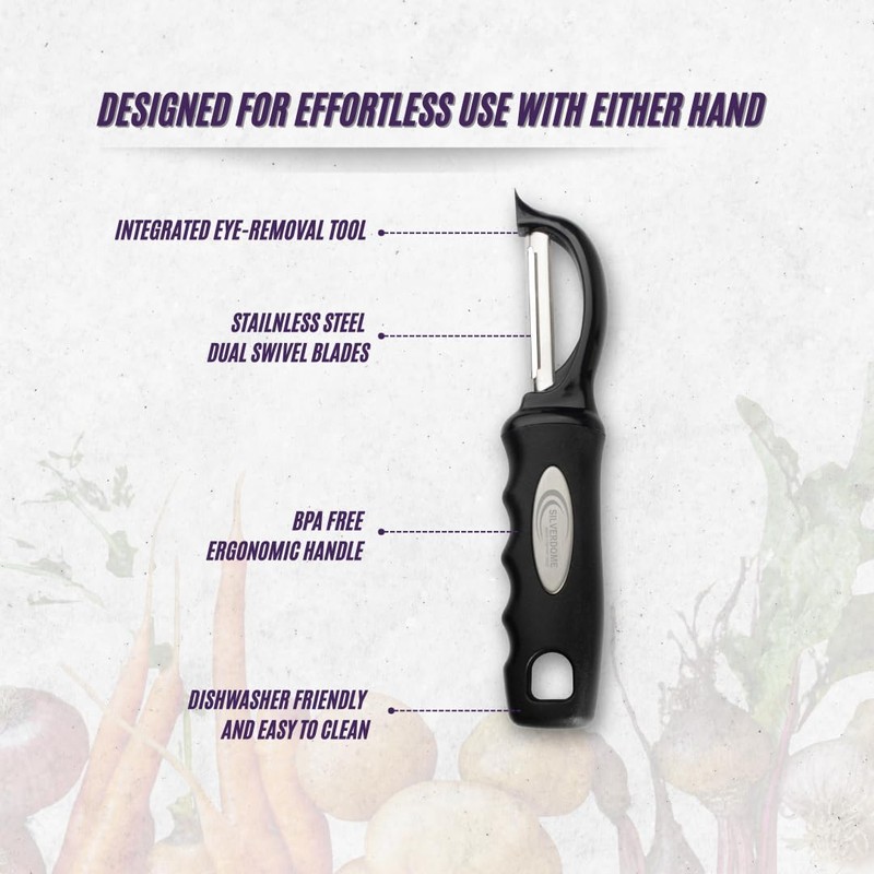 Silverdome Premium Swivel Peeler- Super Sharp Stainless Steel Blades for