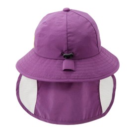 Miki House 12-9101-682 Hat, Logo, UV Protection, Sun Shade Cover Included, Plain, Boys, Girls, Babies, Kids, Children's Clothes, Kindergarten Commutes, Simple, purple