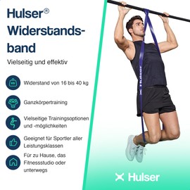 Hulser Resistance Band - 16 to 40 kg - 104/208 cm - Fitness Band for Pull Up - Pull-Up Band - Resistance Band for Strength Training, Pilates, Yoga, Flexibility (Purple)