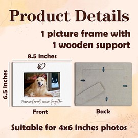 Forever Loved Never Forgotten - Minimalist White Pet Memorial Wooden Picture Frame Fits 4x6 inches Photo - Pet Lovers Farmhouse Photo Display Decor & Supplies For Home Room-Dogs Cats Lovers Gifts-C04