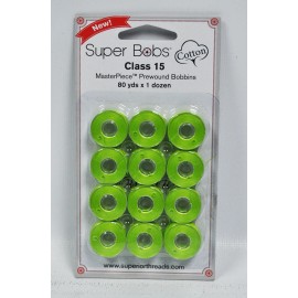 Super Bobs MasterPiece Cotton 80yd Prewound Bobbins 12ct Class 15 Sublime