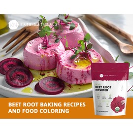 Kate Naturals Kate Naturals Organic Beet Root Powder for Smoothies, Baking & Juice. Raw Beetroot Superfood & Natural Red Food Coloring (8oz, Non-GMO, Earthy Flavor)