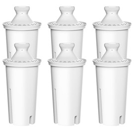 6 Pack Water Filter Replacement for Brita Filters, Pitchers and Dispensers, Classic 35557, OB03, Mavea 107007, Grand, Lake, Capri, and More, NSF Certified, BPA-Free