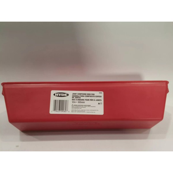 HYDE #09060 Joint Compound Mud Pan, 12" Plastic Red, Box