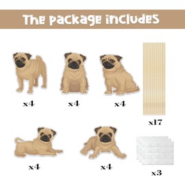 Dog Centerpiece Sticks,Puppy Table Toppers,Puppy Pet Theme Baby Shower Birthday Party Decorations,Pug Adoption Pet Birthday Party Decoration Supplies. Set of 15