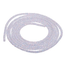QUARKZMAN 2.5 Yard 6 mm Glitter Sequin Rope Sequins Rhinestone Tube Cord for Crafts Wedding Dresses Costume Clothing Shoes Jewellery Accessories White