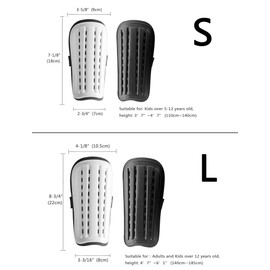 2 pares de espinilleras de fútbol y 2 pares de calcetines de fútbol para adultos y adolescentes, equipo de protección para niños, niños, niñas (tamaño pequeño, blanco y negro)