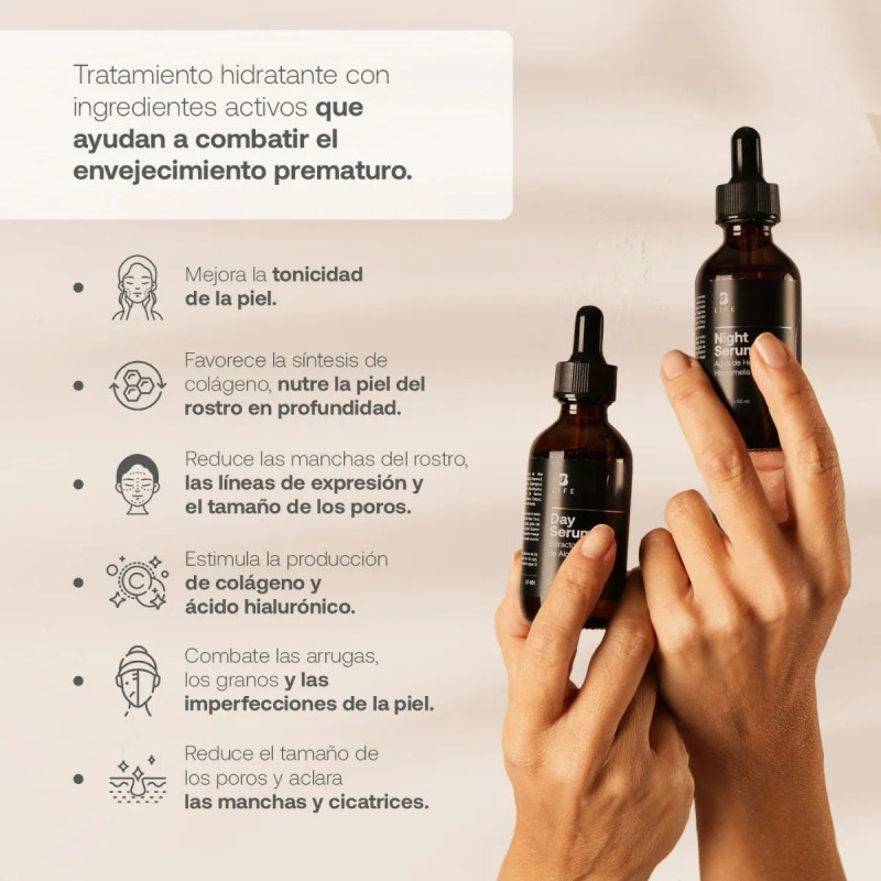 Kit Serum Día Y Noche 60ml 96% Ingredientes Naturales B