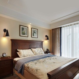 Black Industrial Wall Sconces Set of Two,Rustic Metal Lighting,Farmhouse Wall Sconce Fixture Bronze Finish Vintage Edison Arm Swing Wall Lights for Bedroom,Living Room,Reading,Kitchen