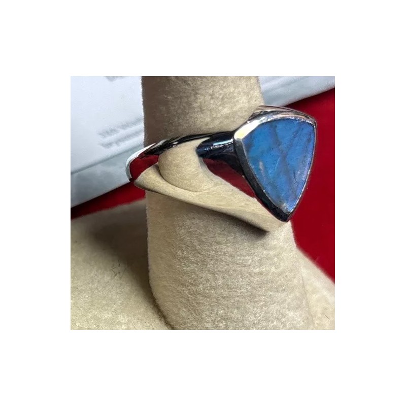 Natural Creations mens sterling silver ring Size 8 Labradorite