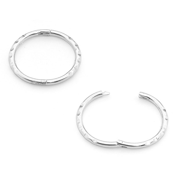 365 SLEEPERS Faceted Sterling Silver Hoop Earrings Cartilage Septum Lip