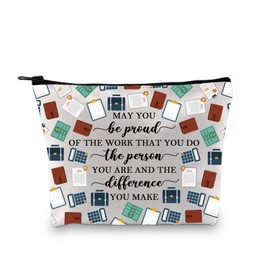BDPWSS Accountant Gift CPA Accounting Gift May You Be Proud Of The Work You Do Funny Accountant Makeup Bag Accountancy Gift (Be proud account bag)