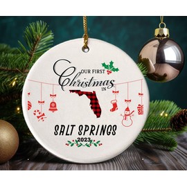Our First Christmas Ornament 2024 in Salt Springs Florida Ornament Tree Decorations Housewarming New Home Keepsake 3" White