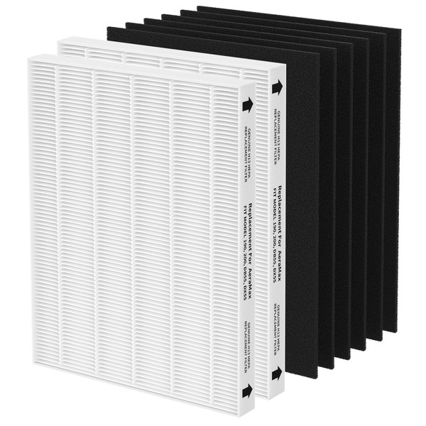 CPGSY 2 H13 True HEPA Filters & 6 Activated Carbon Pre-Filters, Compatible with Fellowes Aeramax 200 Air Purifier model Purifier Model 190, 200, DB55, DX55. Compared to part 9287101