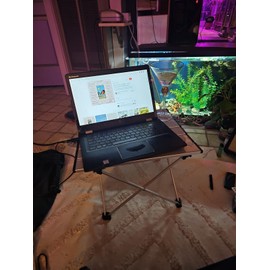 iClimb Ultralight Compact Camping Folding Table with Carry Bag (Silver - L)