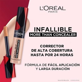 LOral Paris, Corrector liqudo de larga duracin 24h, Infallible More than concealer,Tono 338 Honey, 14.4ml                                             