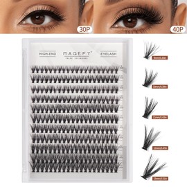 MAGEFY 220 Pcs Cluster Lashes 30D+40D Eyelash Clusters 9-13mm Mixed 0.07C Curl Individual Lashes Volume Long DIY Lash Extension Mixed Length