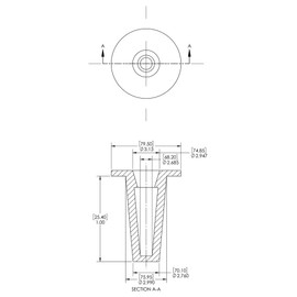 Caplugs T-45A T Series, Plastic Tapered Cap and Plug, Red LD-PE, Protective Closures, Dust & Moisture Seals, MIL Spec, SAE Fittings, EZ Remove, Cap OD 2.685" x Plug ID 2.99", Pack of 100 (99190751)