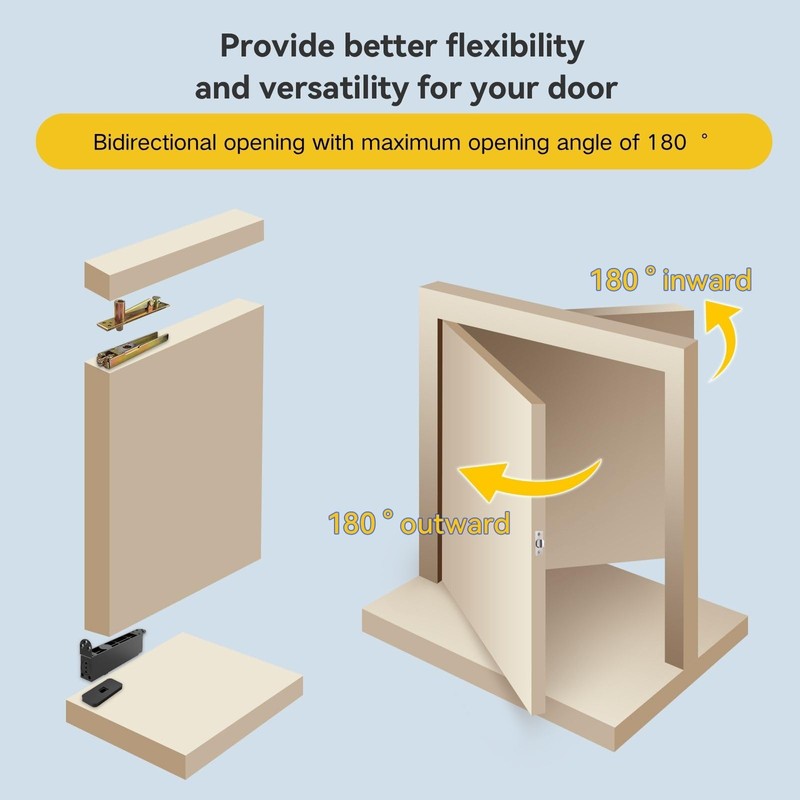GEKRONE Self Closing Concealed Door Pivot Hinges Heavy-Duty Spring Hydraulic
